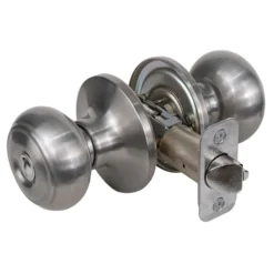 Rusk Style Knob Privacy Door Lock; Satin Nickel
