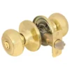 Rusk Style Knob Storeroom Lock; Polished Brass, KW1