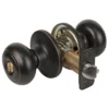 Rusk Style Knob Storeroom Lock; Aged Bronze, KW1