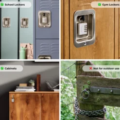 Solid Metal Combination Lock, 1-9/16 in Wide