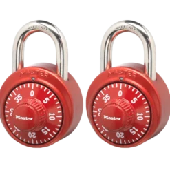 Standard Dial Combination Lock Locker Lock, Assorted Colors, 1-9/16 in Wide, 2-Pack