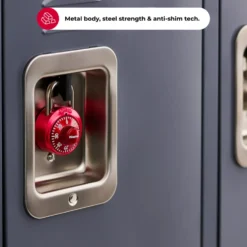 Standard Dial Combination Lock Locker Lock, Assorted Colors, 1-9/16 in Wide, 2-Pack