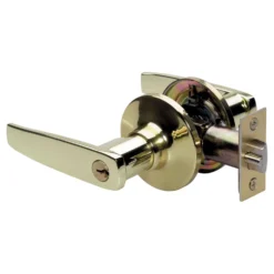 Straight Style Lever Entry Door Lock; Polished Brass, WK2
