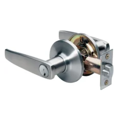 Straight Style Lever Entry Door Lock; Satin Nickel, WK2