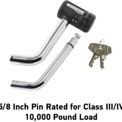Swivel Head Receiver Hitch Lock - Fits 1/2 in and 5/8 in Receivers