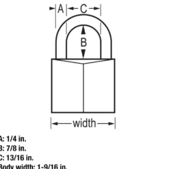 Vinyl-Covered Solid Body Padlock, 1-9/16 in Wide