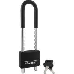 Vinyl-Covered Solid Body Padlock with Adjustable Shackle, 2 in Wide