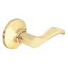 Wave Lever Style Dummy Lock; Polished Brass
