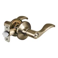 Wave Style Lever Entry Door Lock; Antique Brass, SC1