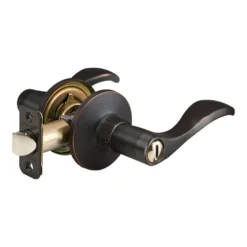 Wave Style Lever Privacy Door Knob; Aged Bronze